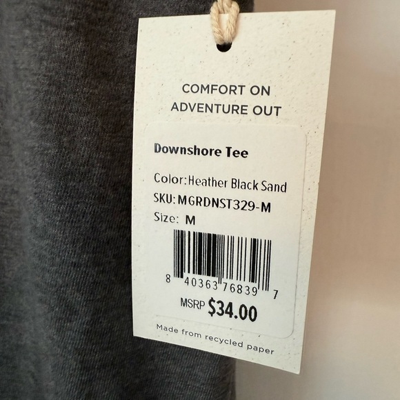 Free Fly Downshore Tee Heather Black Sand NWT Medium M - Picture 4 of 4